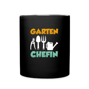 Garten Chefin Gärtnerin Damen Garten - Tasse einfarbig - Schwarz - Vorne
