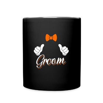 Jungesellenabschied Männer Bräutigam Hochzeit - Tasse einfarbig - Schwarz - Vorne