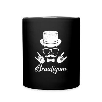 Jungesellenabschied Männer Bräutigam Hochzeit - Tasse einfarbig - Schwarz - Vorne