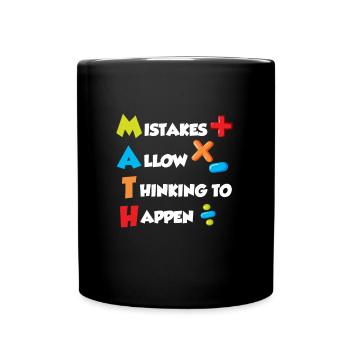 Mistakes allow Thinking to happen Mathematics - Full Colour Mug - black - Front