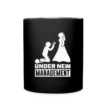 Frisch verheiratet Hochzeit Ehemann - Tasse einfarbig - Schwarz - Vorne
