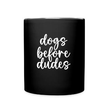 Dogs in front of guys - Full Colour Mug - black - Front