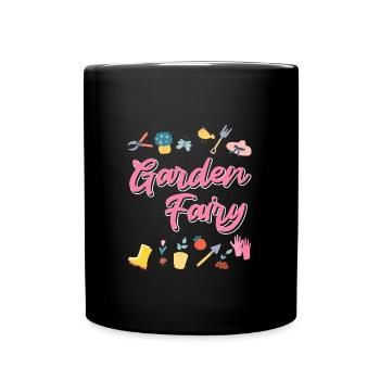 Gartenfee Gärtnerin Landschaftsbauerin Damen - Tasse einfarbig - Schwarz - Vorne