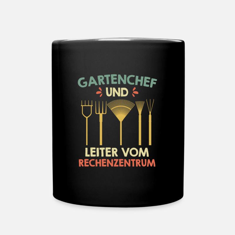 Gartenchef und Leiter vom Rechenzentrum - Tasse einfarbig - Schwarz