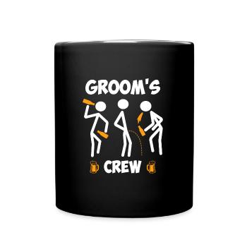 Jungesellenabschied Männer Team Bräutigam Hochzeit - Tasse einfarbig - Schwarz - Vorne