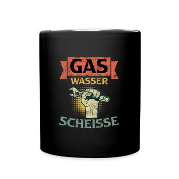 Anlagenmechaniker Sanitär Klimatechnik - Tasse einfarbig - Schwarz - Vorne