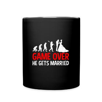 Game over - he marries boy's farewell man - Full Colour Mug - black - Front