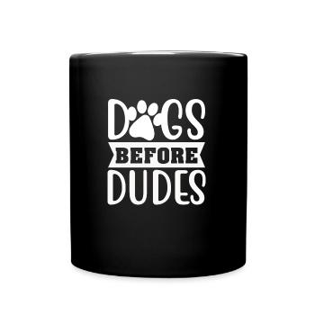Chiens devant les gars - Mug uni - noir - Devant