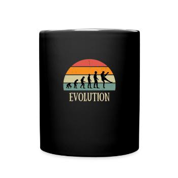 evolution vintage boxing thai humor boxer man - Tasse einfarbig - Schwarz - Vorne