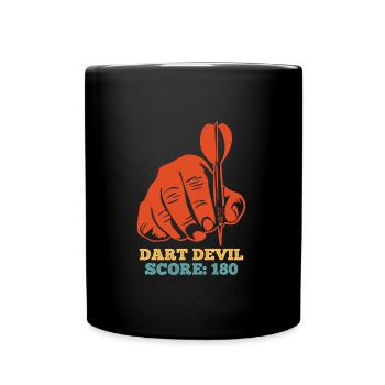 Dart Devil Score Dartpfeile 180 in Darts - Full Colour Mug - black - Front