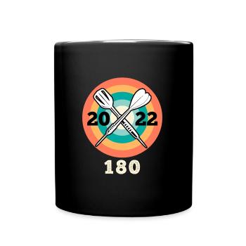2022 Darts 180er Dartscheibe 180 in Dart - Tasse einfarbig - Schwarz - Vorne