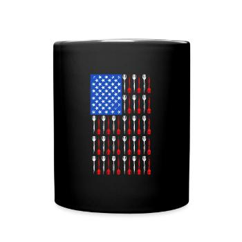Dart Master USA Darts Pfeile - Tasse einfarbig - Schwarz - Vorne