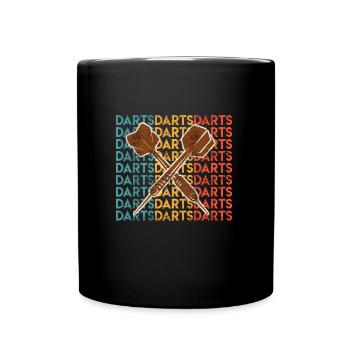 Darts spielen Dart Pfeile darten Dart - Tasse einfarbig - Schwarz - Vorne