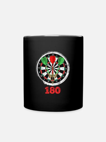 Darts 180er Dartscheibe 180 in Dart - Tasse einfarbig - Schwarz