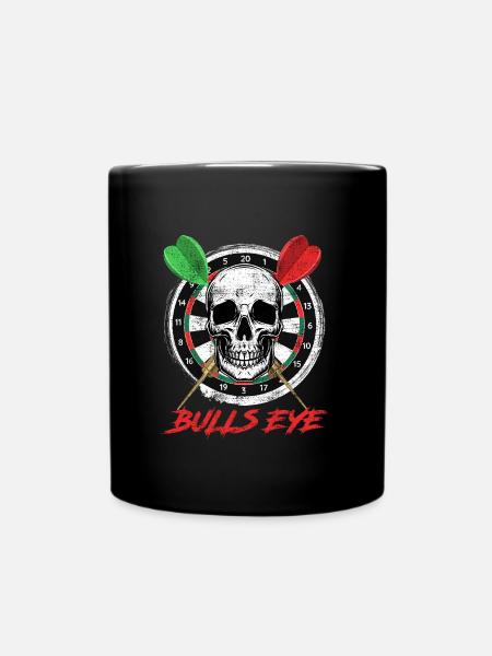 Bullseye Darts Bone Face Dartboard Dart - Mug uni - noir