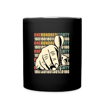 Darts 180 Dartpfeile 180 in Dart - Tasse einfarbig - Schwarz - Vorne