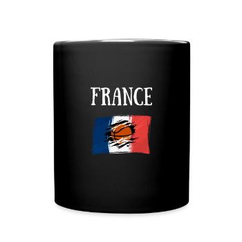 basket france basketball homme cadeau personnalisé - Mug uni - noir - Devant