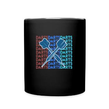 Darts spielen Dart Pfeile Dart Flight Dart - Tasse einfarbig - Schwarz - Vorne