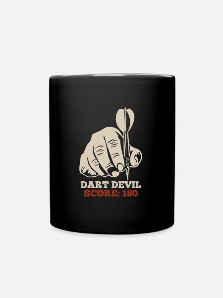 Dart Devil Score Dartpfeile 180 en fléchettes - Mug uni - noir