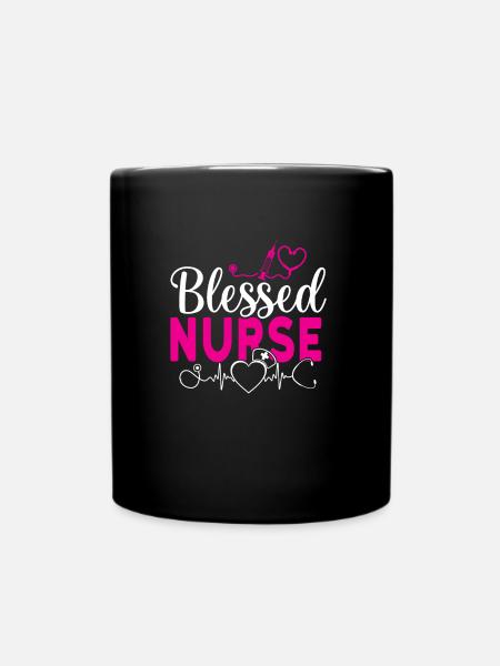 Blessed nurse Krankenschwester - Tasse einfarbig - Schwarz
