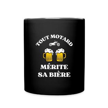 tout motard mérite sa bière humour moto homme - Mug uni - noir - Devant