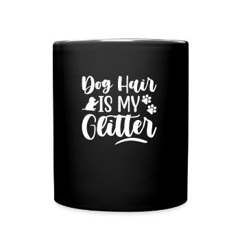 Hundehaar ist mein Glitzer - Tasse einfarbig - Schwarz - Vorne