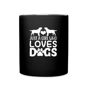 JUSTE UNE FILLE QUI AIME LES CHIENS - Mug uni - noir - Devant