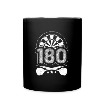 Darts 180 Dartscheibe Darts Flight 180 Dart - Tasse einfarbig - Schwarz - Vorne
