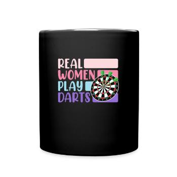 Real Women Play Darts Ladies Darts Accessories Darts - Full Colour Mug - black - Front