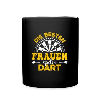 Beste Frauen Darts Damen Dartpfeile Zubehör Dart - Tasse einfarbig - Schwarz - Vorne
