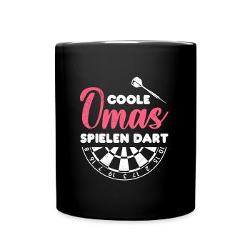 Coole Omas spielen Dart Frauen Darts Zubehör Dart - Tasse einfarbig - Schwarz - Vorne