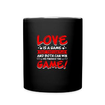 Valentins Tag Beziehung Liebes Spruch - Tasse einfarbig - Schwarz - Vorne