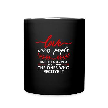 Valentins Tag Beziehung Liebes Spruch - Tasse einfarbig - Schwarz - Vorne