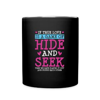 Valentins Tag Beziehung Liebes Spruch - Tasse einfarbig - Schwarz - Vorne