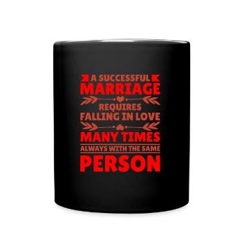 Valentins Tag Beziehung Liebes Spruch - Tasse einfarbig - Schwarz - Vorne