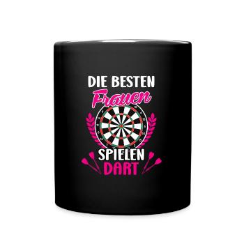 Frauen Darts Damen Dartscheibe Darts Zubehör Dart - Tasse einfarbig - Schwarz - Vorne