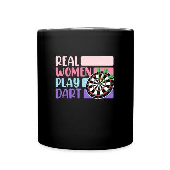 Real Women Play Darts Ladies Darts Accessories Darts - Full Colour Mug - black - Front