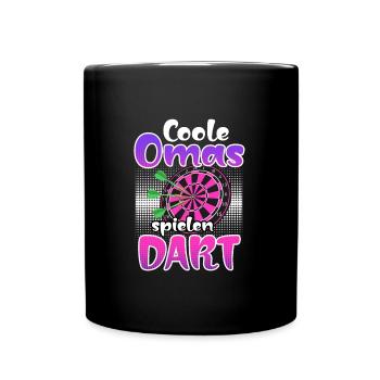 Coole Omas spielen Dart Frauen Darts Zubehör Dart - Tasse einfarbig - Schwarz - Vorne