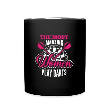 Great Women Play Darts Ladies Darts Accessories Darts - Full Colour Mug - black - Front
