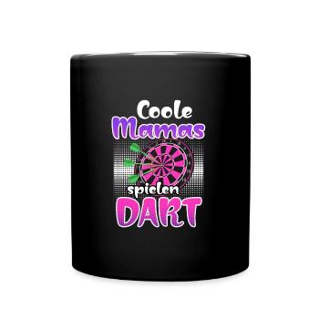 Coole Mamas spielen Dart Frauen Darts Zubehör Dart - Tasse einfarbig - Schwarz - Vorne