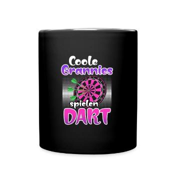 Coole Omas spielen Dart Frauen Darts Zubehör Dart - Tasse einfarbig - Schwarz - Vorne