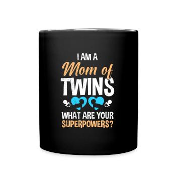 Twin Mom Mother of Twins Boy Mom - Full Colour Mug - black - Front
