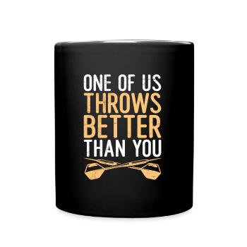 L’un de nous lance tous les deux mieux que vous - Mug uni - noir - Devant