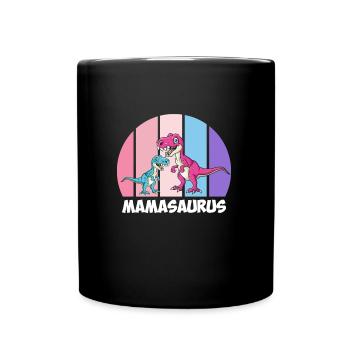 Dinosaur Mamasaurus Kids Dino Super Mama - Full Colour Mug - black - Front