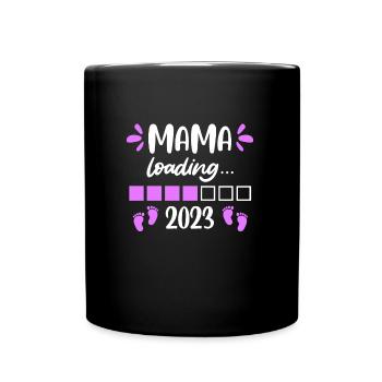 Mom 2023 Baby loading Pregnant with Girl - Full Colour Mug - black - Front