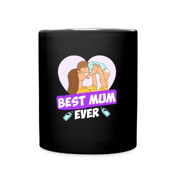 Meilleure maman de tous les temps Meilleure maman du monde Mère Enfant - Mug uni - noir - Devant