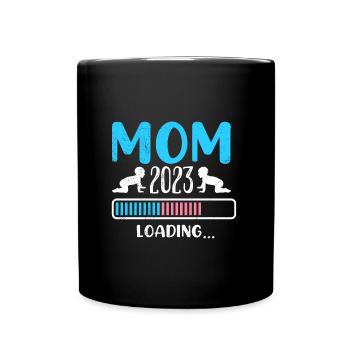 Mom 2023 loading Mother Pregnancy Mom - Full Colour Mug - black - Front