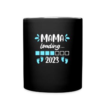 Mom 2023 Baby loading Pregnant with boy - Full Colour Mug - black - Front