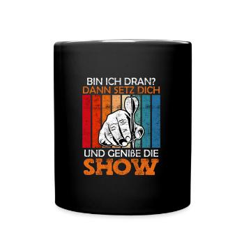 Dart spielen Darts Show Punktzahl Dart - Tasse einfarbig - Schwarz - Vorne