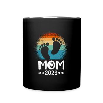 Mama 2023 Mutter schwanger werden Schwangerschaft - Tasse einfarbig - Schwarz - Vorne